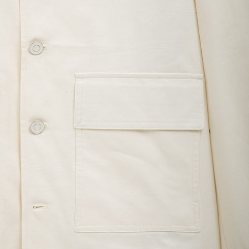 POP Trading Company Full Button Linen Jacket Off White POPSS24_05-008 Degli Uberti